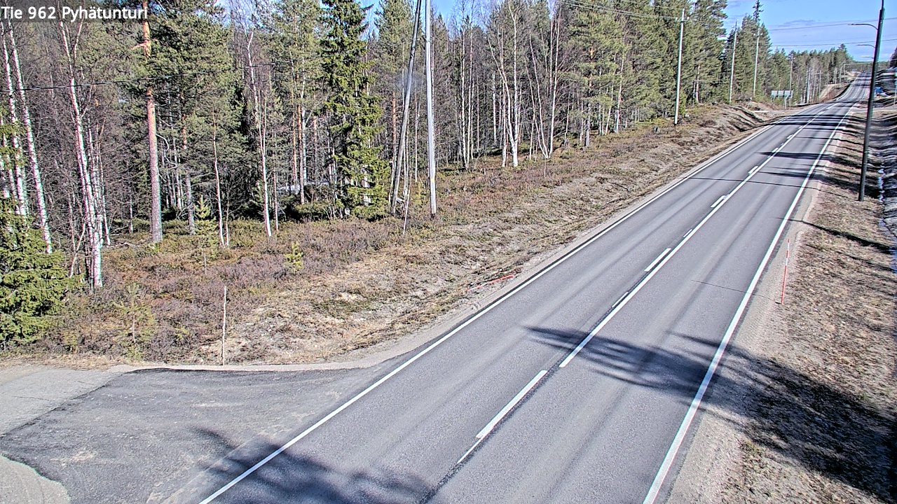 Weather Camera Image Väg 962 Pelkosenniemi Pyhätunturi, Pelkosenniemi, Lappi