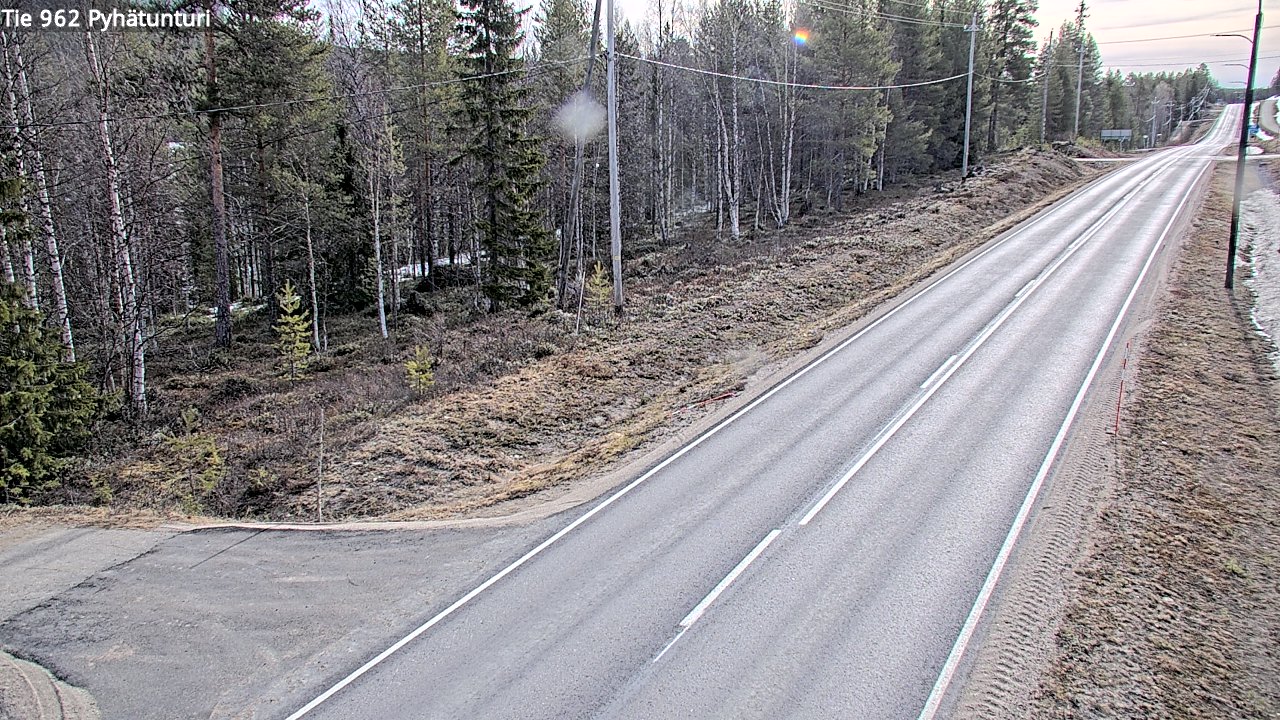 Weather Camera Image Väg 962 Pelkosenniemi Pyhätunturi, Pelkosenniemi, Lappi