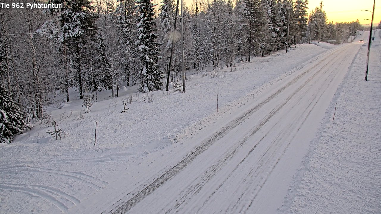 Weather Camera Image Road 962 Pelkosenniemi Pyhätunturi, Pelkosenniemi, Lappi
