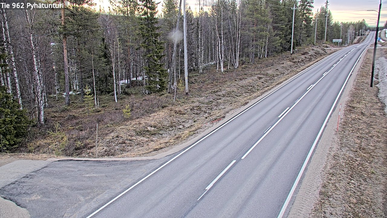 Weather Camera Image Väg 962 Pelkosenniemi Pyhätunturi, Pelkosenniemi, Lappi