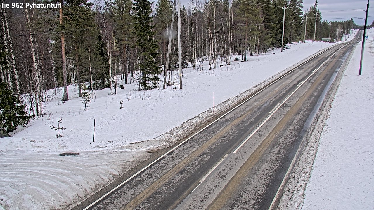 Weather Camera Image Väg 962 Pelkosenniemi Pyhätunturi, Pelkosenniemi, Lappi