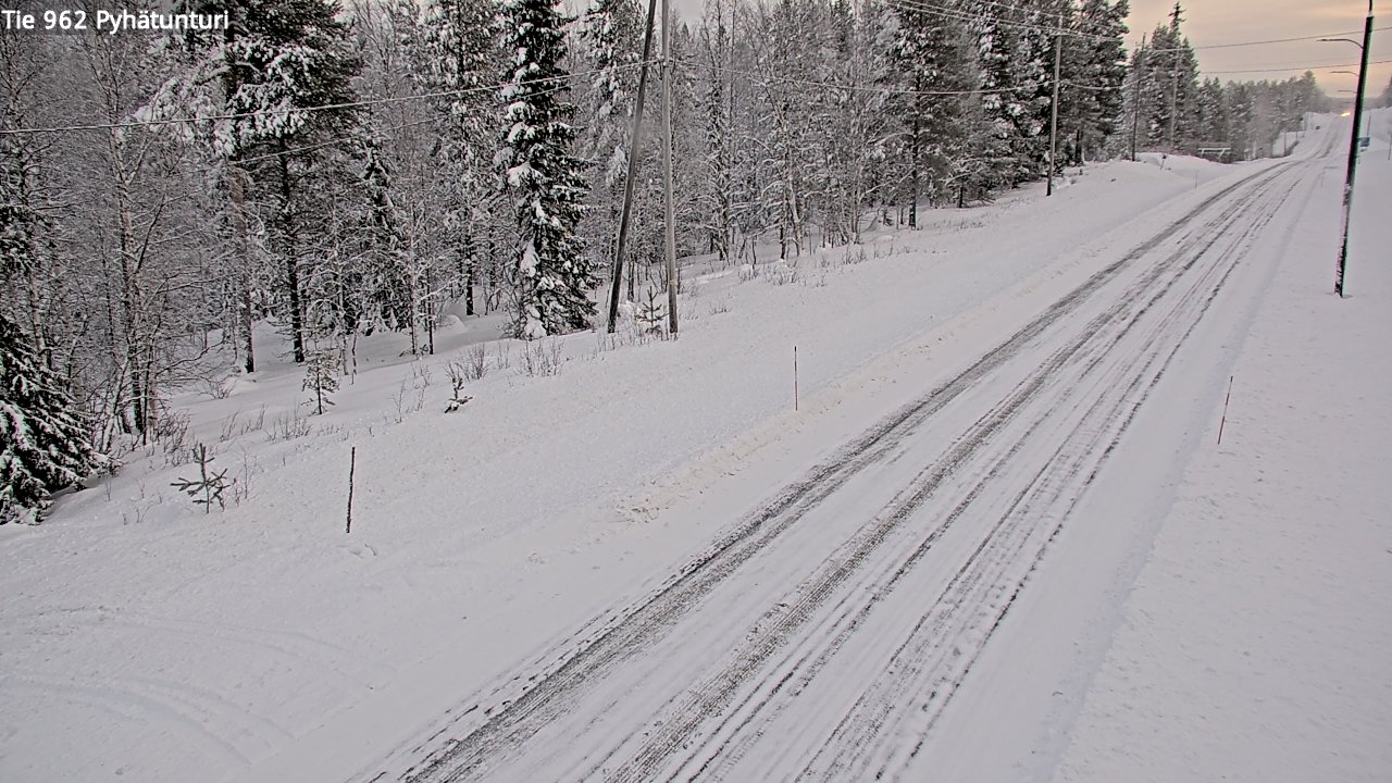 Weather Camera Image Road 962 Pelkosenniemi Pyhätunturi, Pelkosenniemi, Lappi