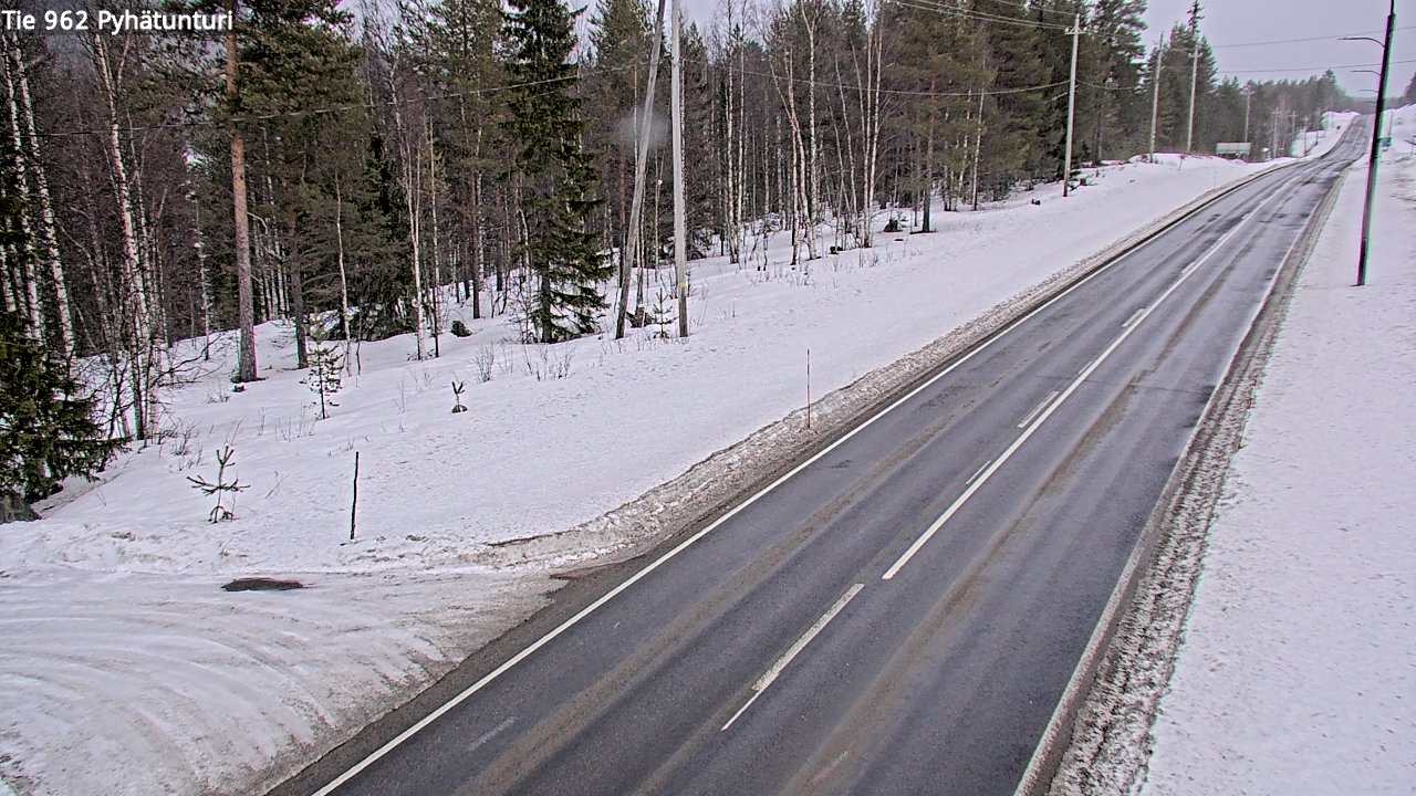 Weather Camera Image Road 962 Pelkosenniemi Pyhätunturi, Pelkosenniemi, Lappi