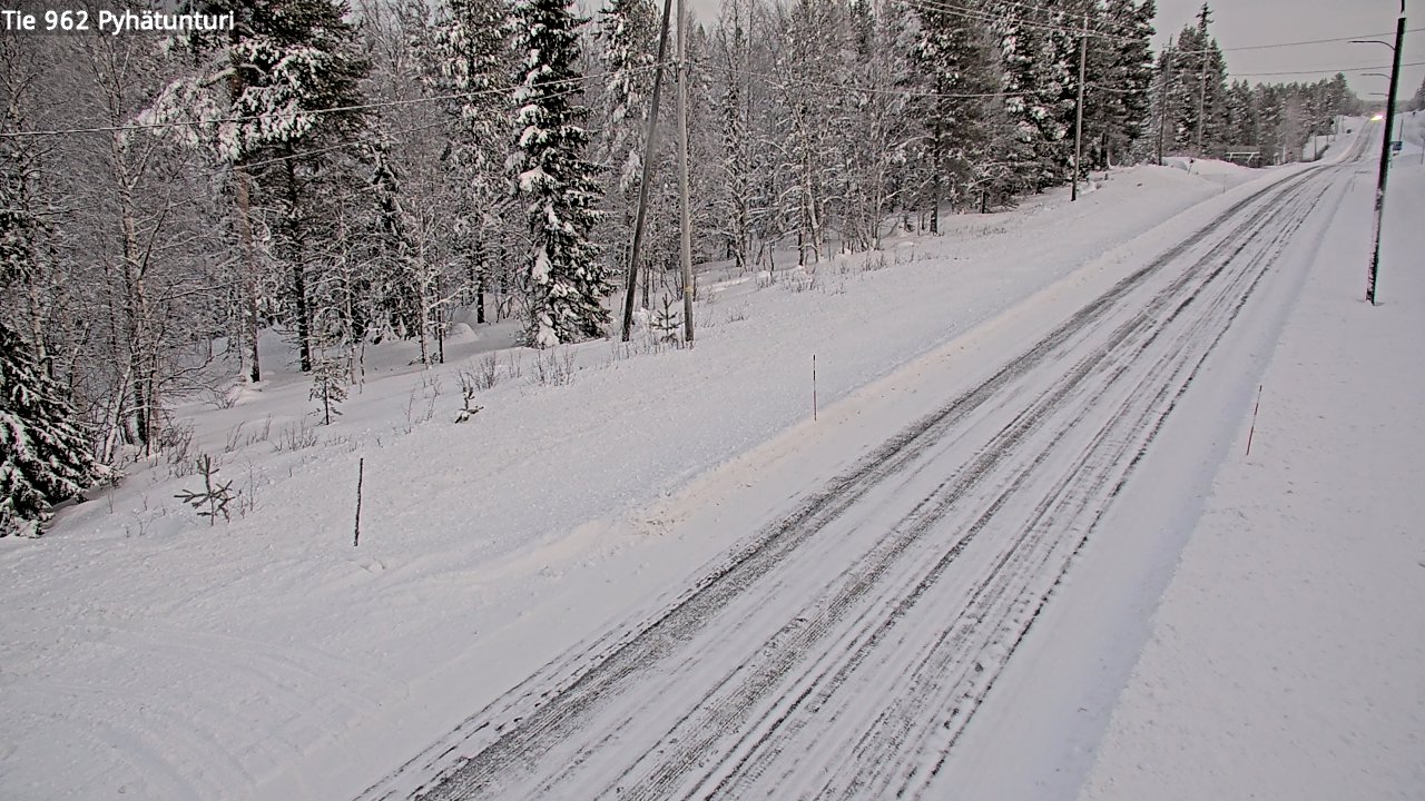 Weather Camera Image Road 962 Pelkosenniemi Pyhätunturi, Pelkosenniemi, Lappi