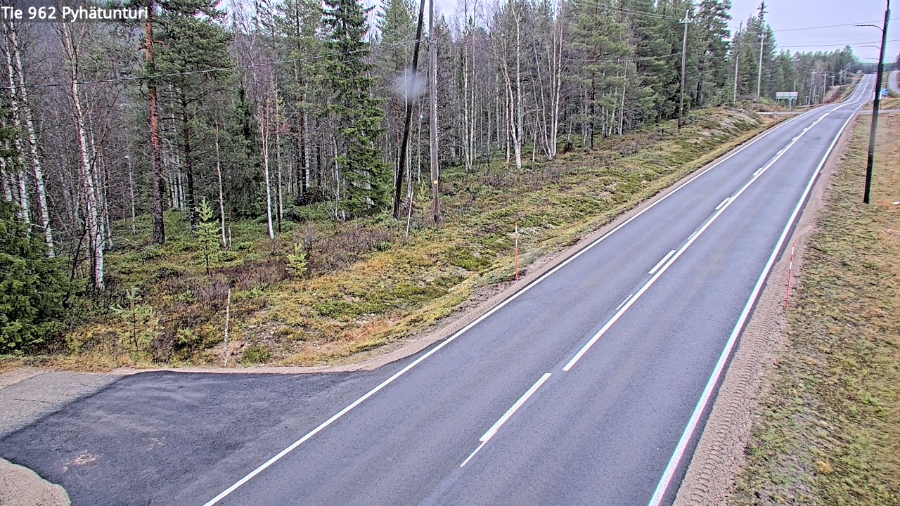Weather Camera Image Väg 962 Pelkosenniemi Pyhätunturi, Pelkosenniemi, Lappi