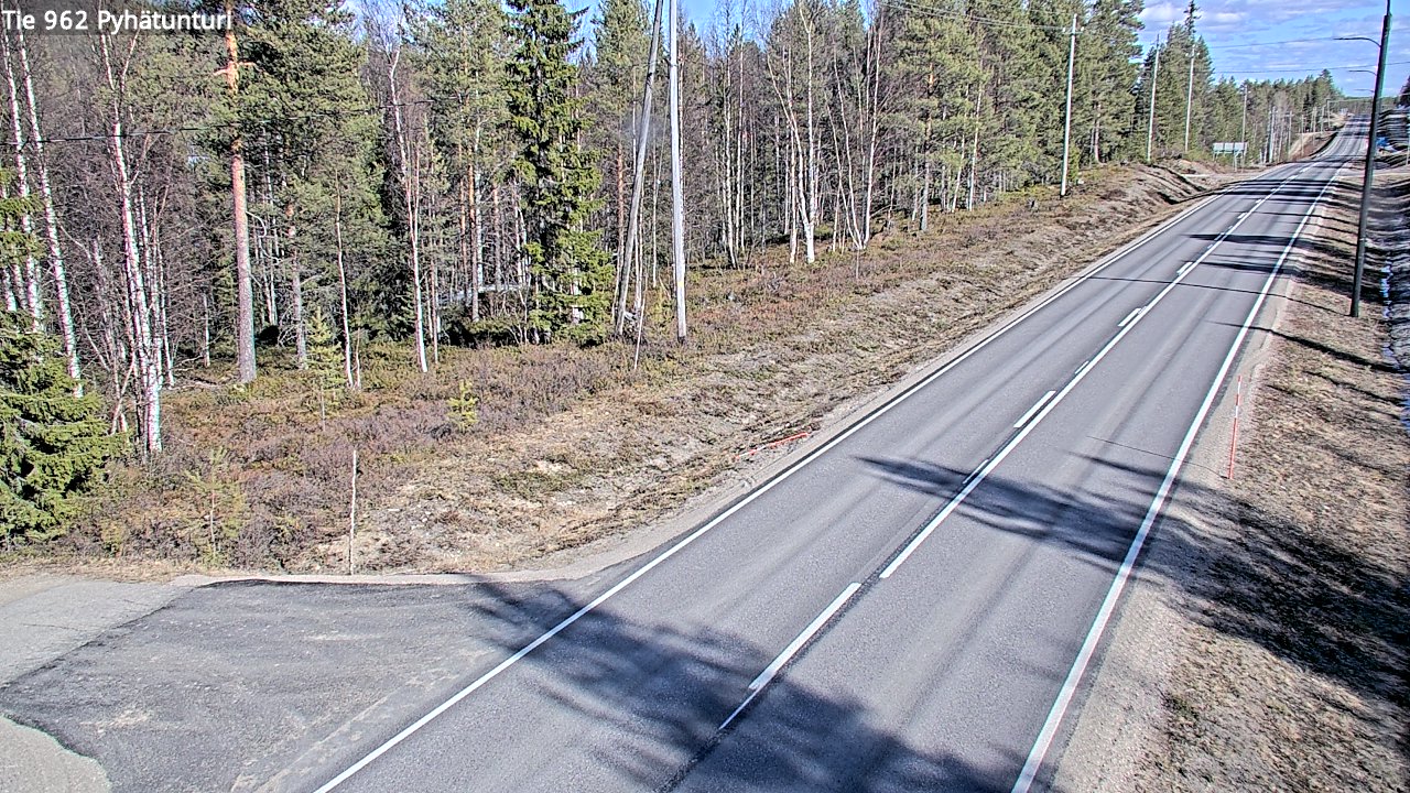 Weather Camera Image Väg 962 Pelkosenniemi Pyhätunturi, Pelkosenniemi, Lappi