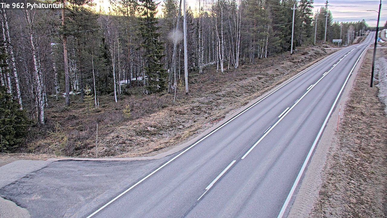 Weather Camera Image Väg 962 Pelkosenniemi Pyhätunturi, Pelkosenniemi, Lappi