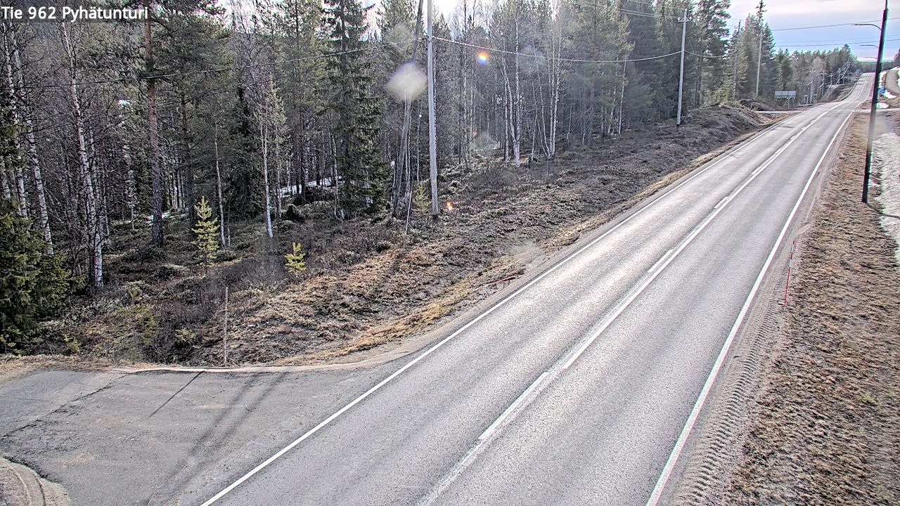 Weather Camera Image Väg 962 Pelkosenniemi Pyhätunturi, Pelkosenniemi, Lappi
