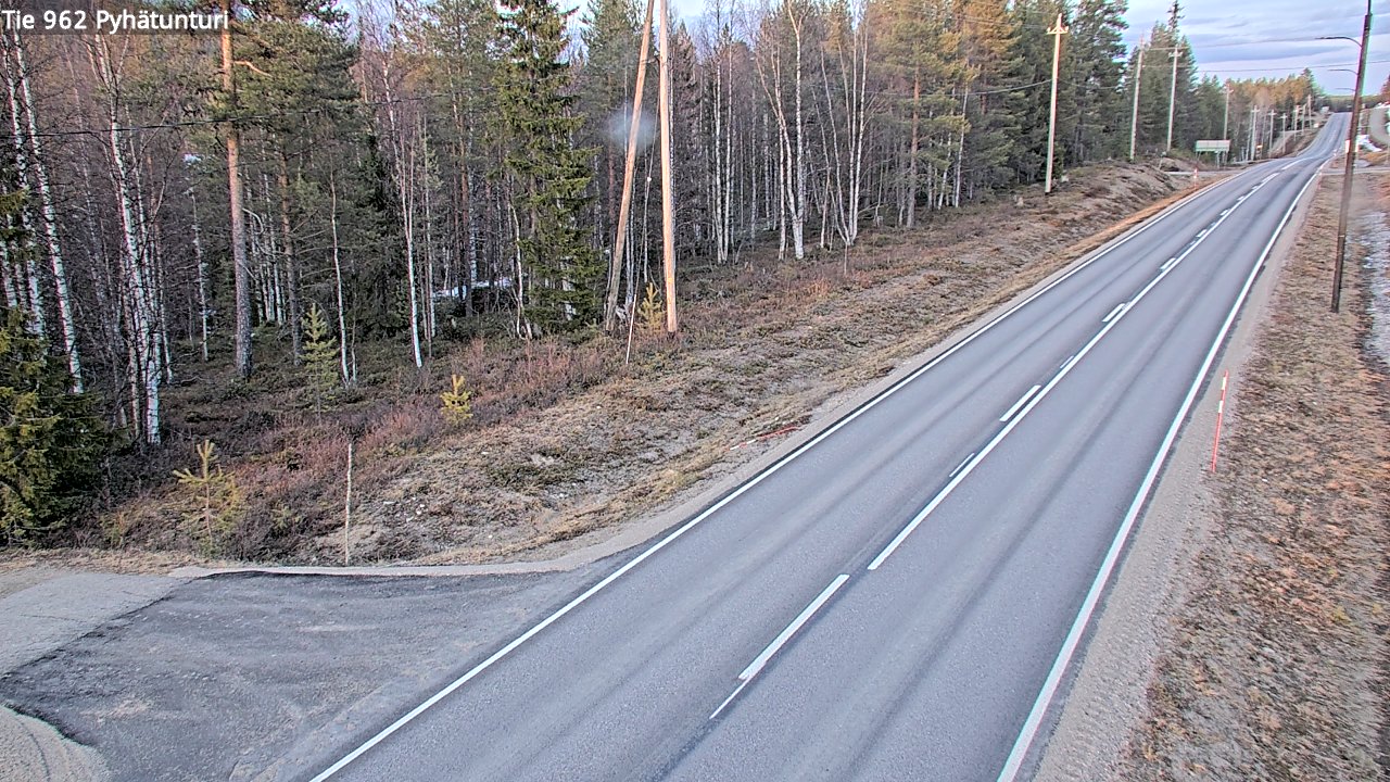 Weather Camera Image Väg 962 Pelkosenniemi Pyhätunturi, Pelkosenniemi, Lappi
