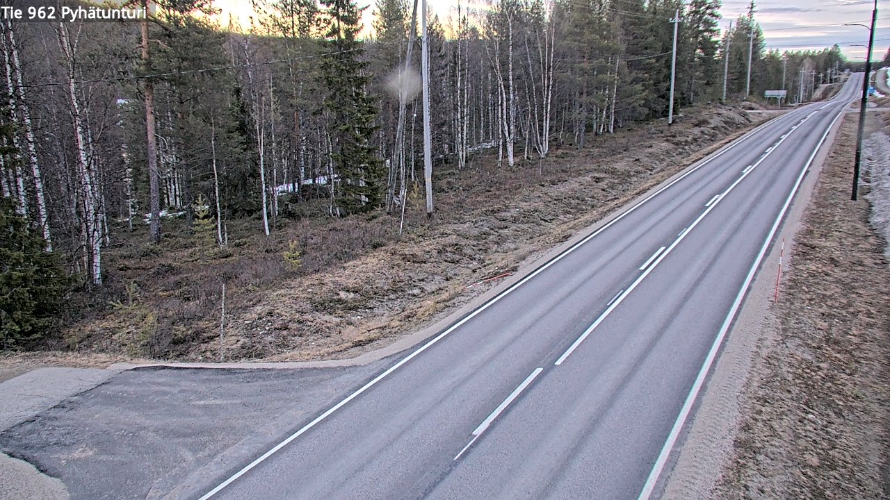 Weather Camera Image Väg 962 Pelkosenniemi Pyhätunturi, Pelkosenniemi, Lappi