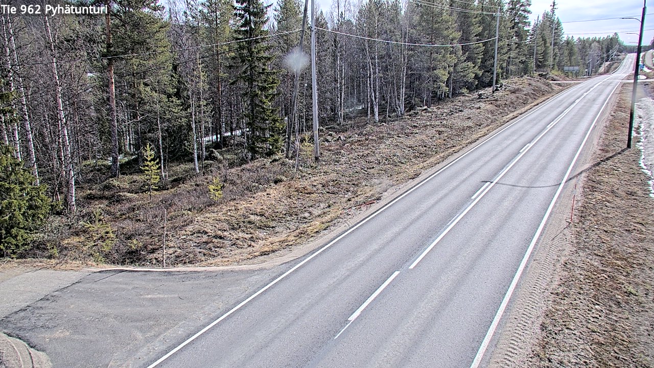Weather Camera Image Väg 962 Pelkosenniemi Pyhätunturi, Pelkosenniemi, Lappi