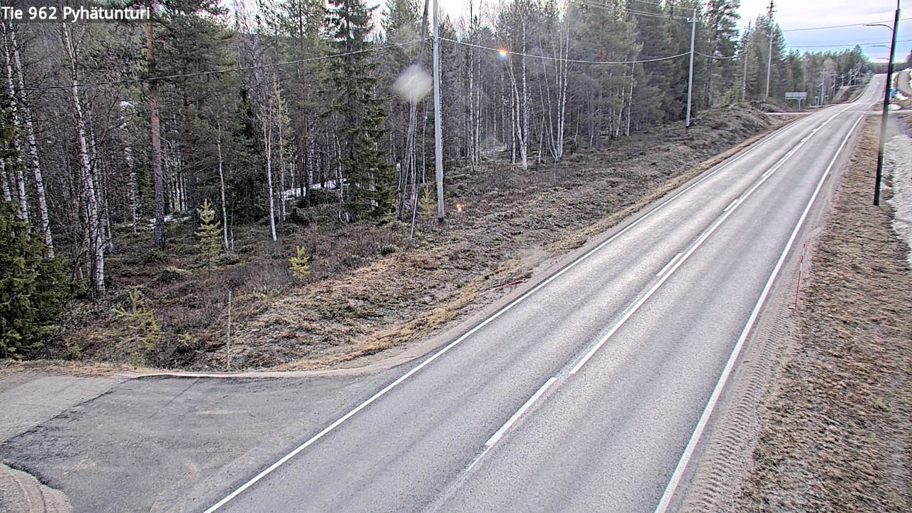 Weather Camera Image Väg 962 Pelkosenniemi Pyhätunturi, Pelkosenniemi, Lappi