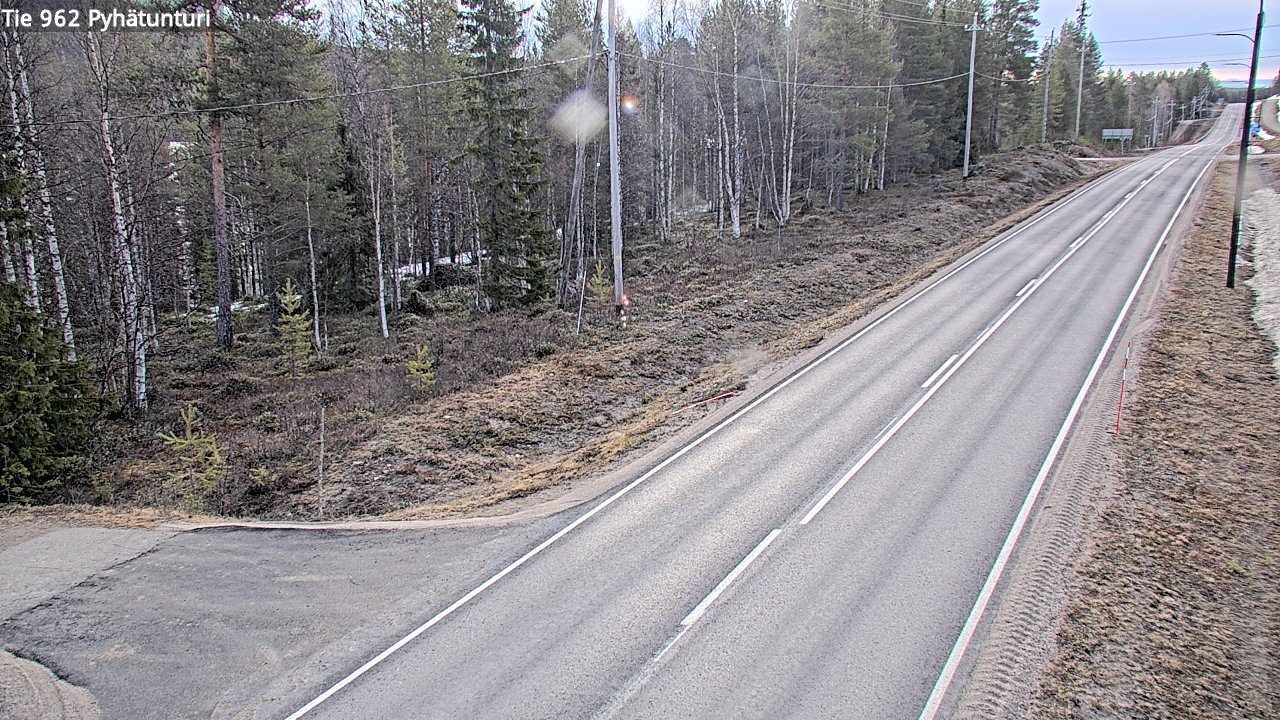 Weather Camera Image Väg 962 Pelkosenniemi Pyhätunturi, Pelkosenniemi, Lappi