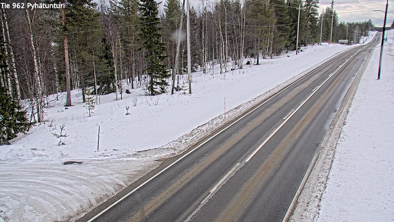 Weather Camera Image Väg 962 Pelkosenniemi Pyhätunturi, Pelkosenniemi, Lappi