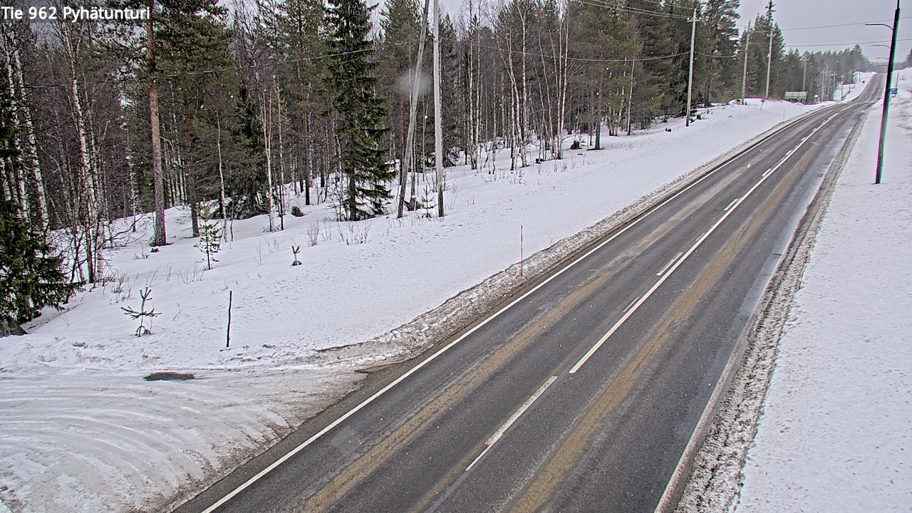 Weather Camera Image Väg 962 Pelkosenniemi Pyhätunturi, Pelkosenniemi, Lappi