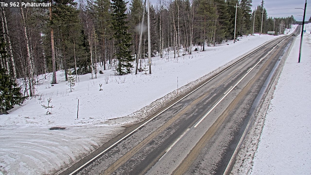 Weather Camera Image Väg 962 Pelkosenniemi Pyhätunturi, Pelkosenniemi, Lappi