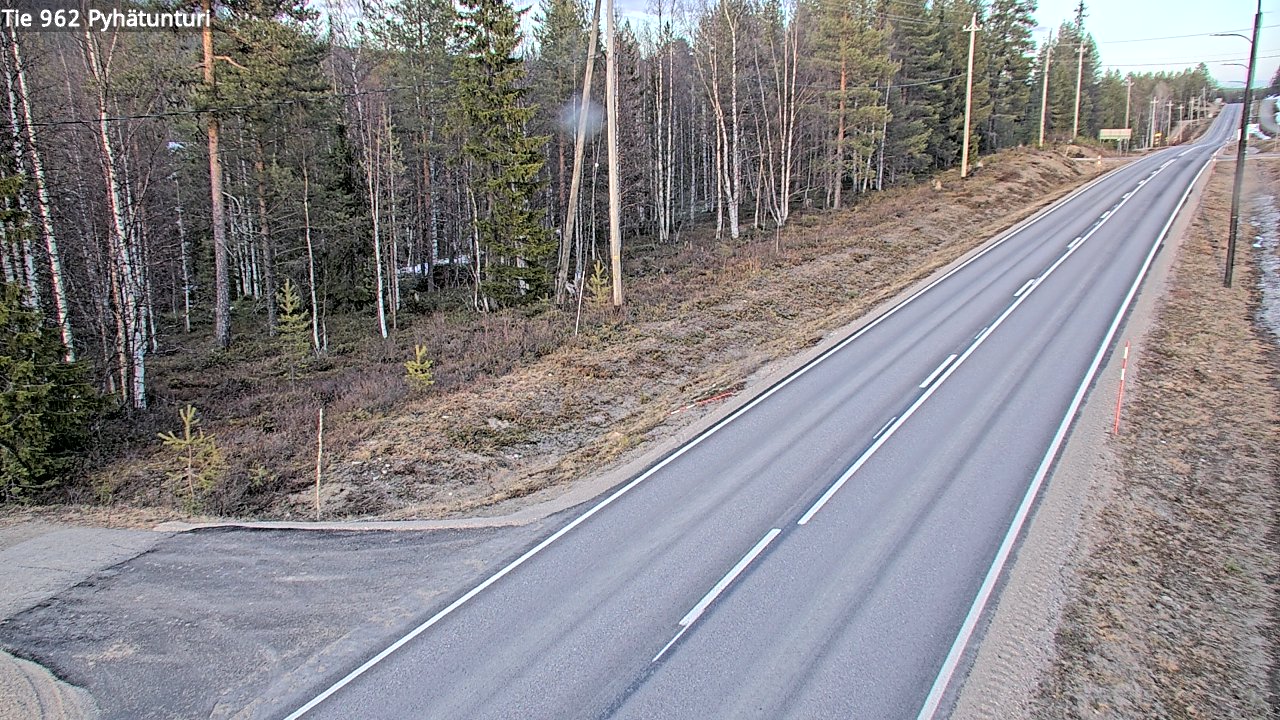 Weather Camera Image Väg 962 Pelkosenniemi Pyhätunturi, Pelkosenniemi, Lappi