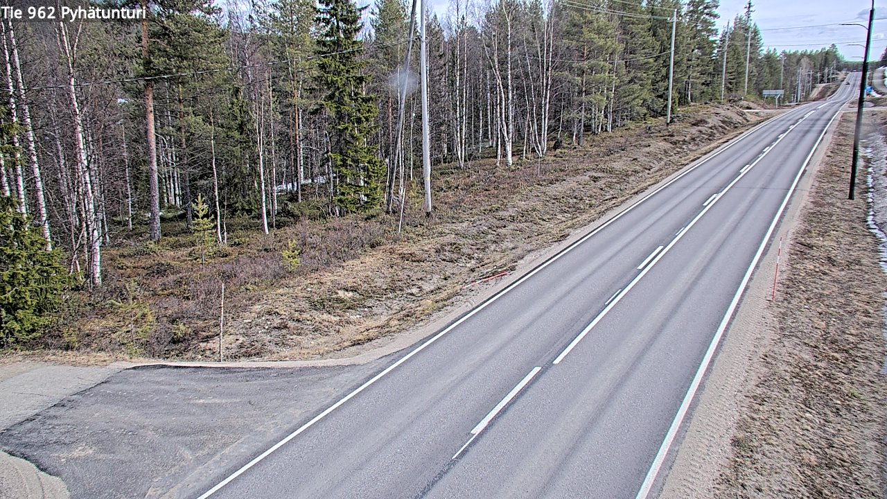 Weather Camera Image Väg 962 Pelkosenniemi Pyhätunturi, Pelkosenniemi, Lappi