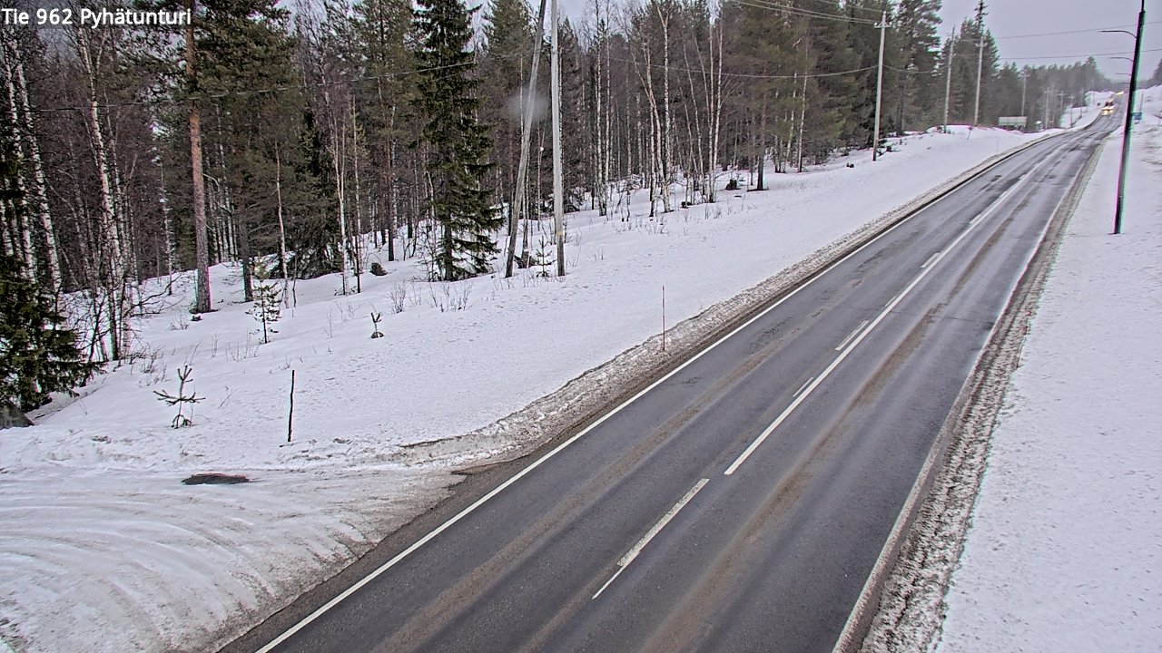 Weather Camera Image Road 962 Pelkosenniemi Pyhätunturi, Pelkosenniemi, Lappi