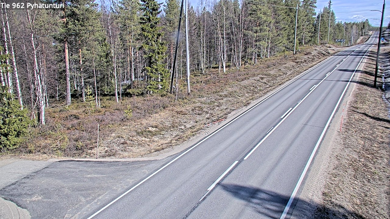 Weather Camera Image Väg 962 Pelkosenniemi Pyhätunturi, Pelkosenniemi, Lappi