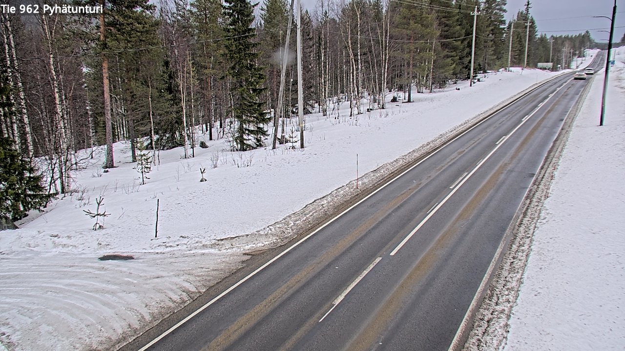 Weather Camera Image Väg 962 Pelkosenniemi Pyhätunturi, Pelkosenniemi, Lappi