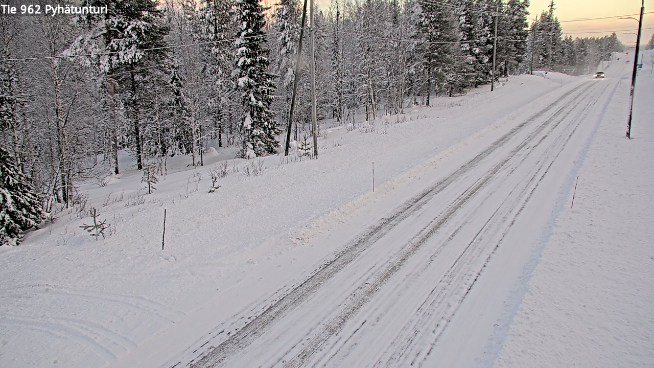 Weather Camera Image Road 962 Pelkosenniemi Pyhätunturi, Pelkosenniemi, Lappi