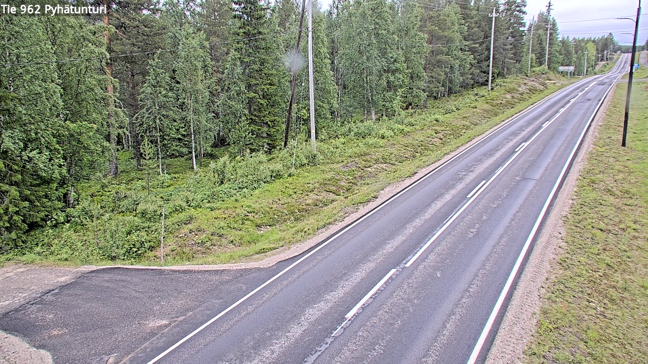 Weather Camera Image Väg 962 Pelkosenniemi Pyhätunturi, Pelkosenniemi, Lappi
