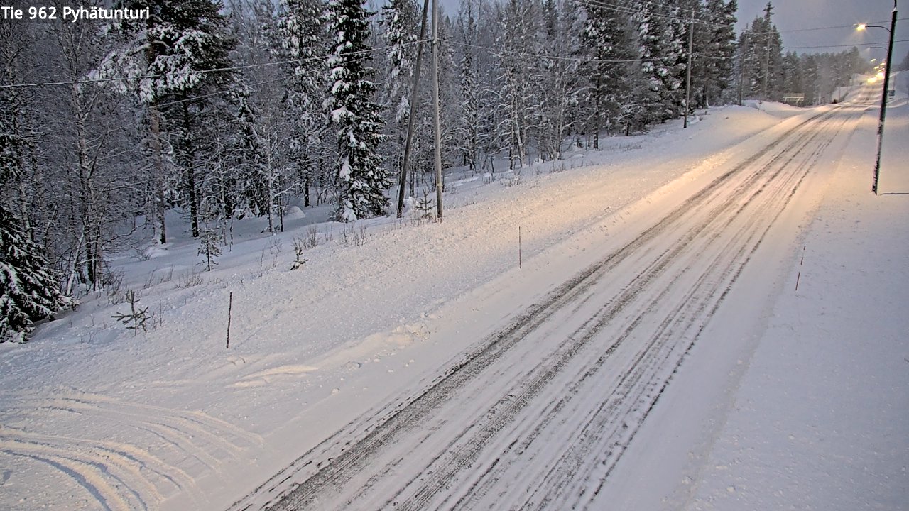 Weather Camera Image Road 962 Pelkosenniemi Pyhätunturi, Pelkosenniemi, Lappi