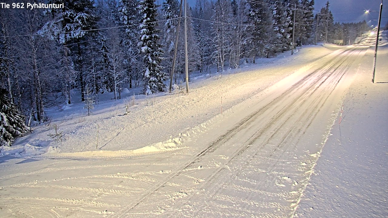 Weather Camera Image Väg 962 Pelkosenniemi Pyhätunturi, Pelkosenniemi, Lappi