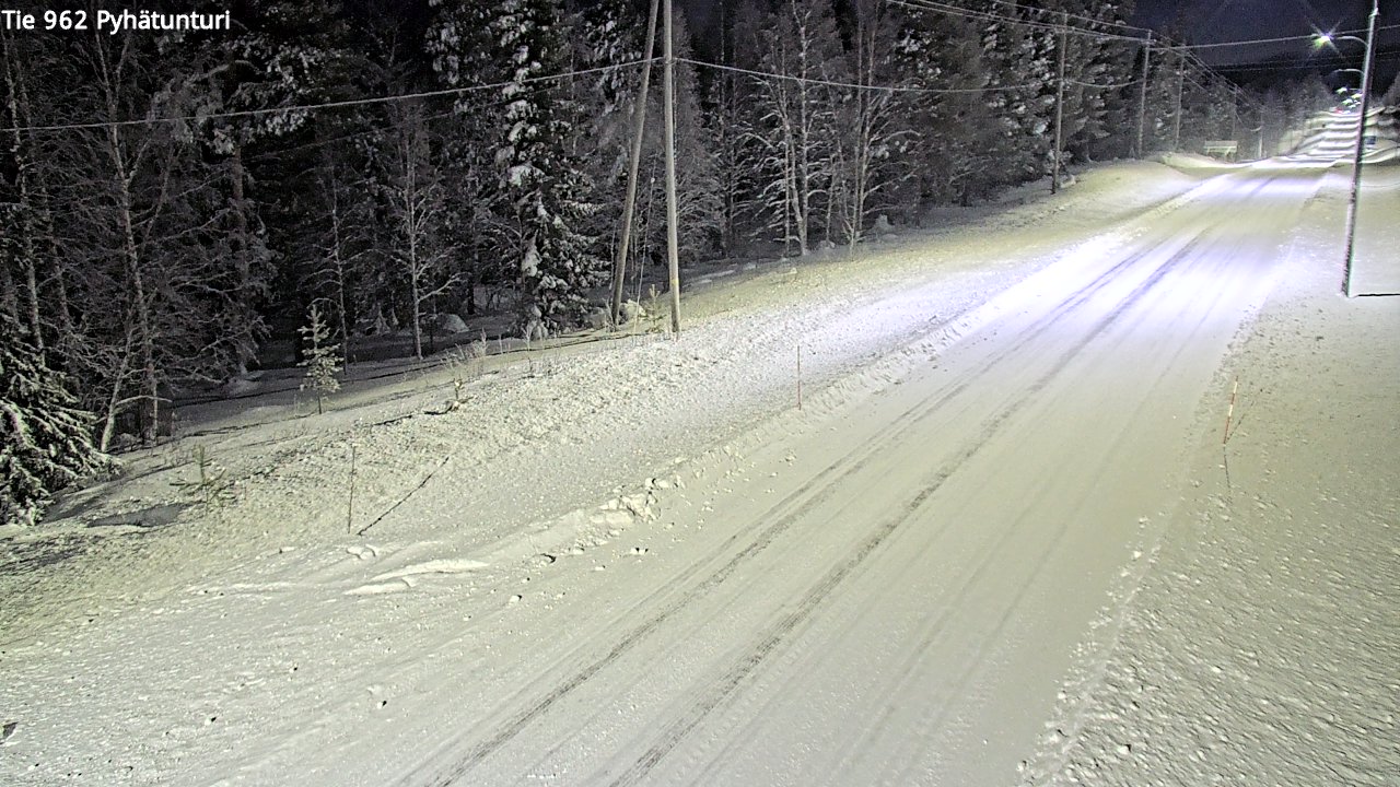 Weather Camera Image Road 962 Pelkosenniemi Pyhätunturi, Pelkosenniemi, Lappi