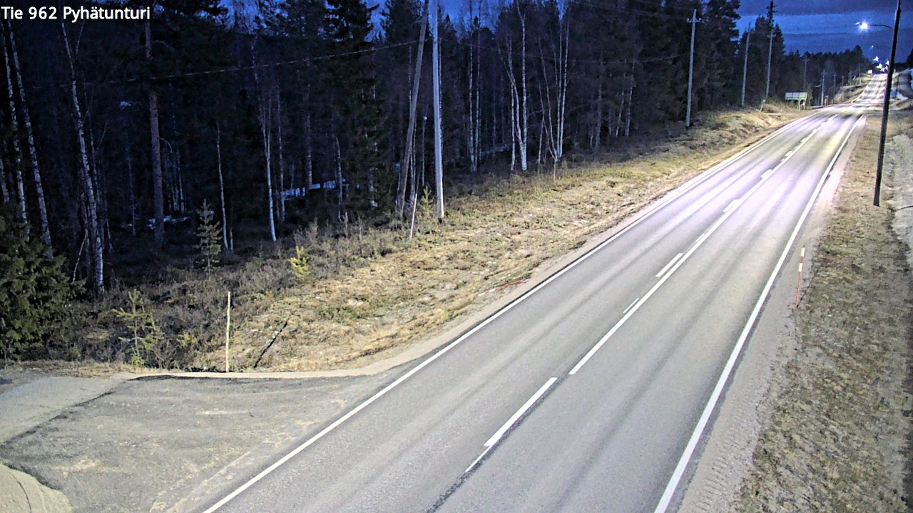 Weather Camera Image Väg 962 Pelkosenniemi Pyhätunturi, Pelkosenniemi, Lappi