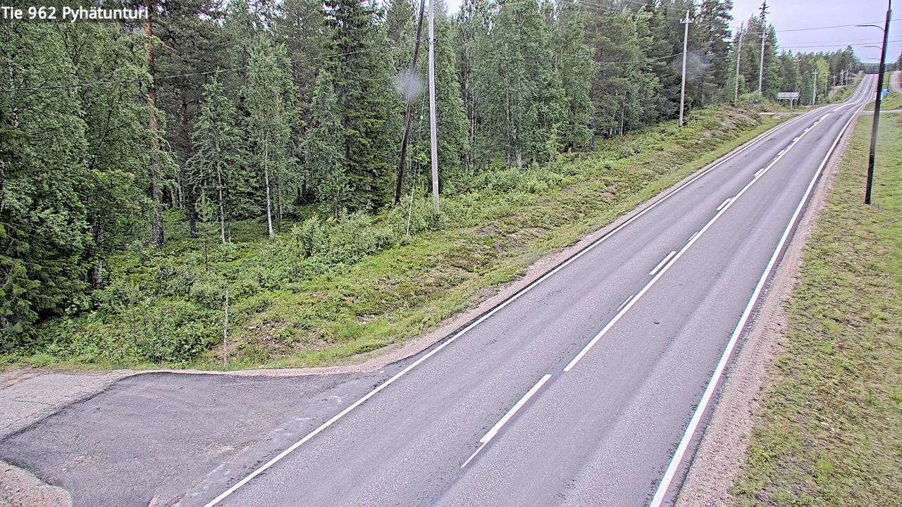 Weather Camera Image Väg 962 Pelkosenniemi Pyhätunturi, Pelkosenniemi, Lappi