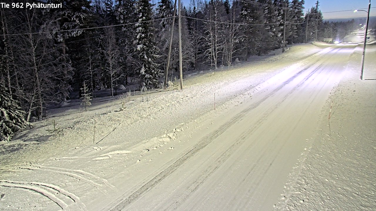 Weather Camera Image Road 962 Pelkosenniemi Pyhätunturi, Pelkosenniemi, Lappi