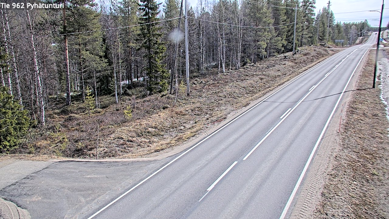 Weather Camera Image Väg 962 Pelkosenniemi Pyhätunturi, Pelkosenniemi, Lappi