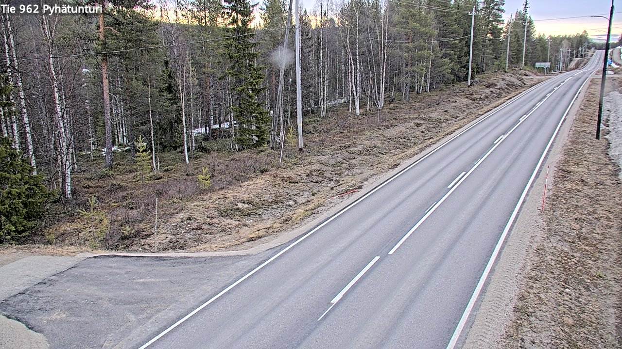 Weather Camera Image Väg 962 Pelkosenniemi Pyhätunturi, Pelkosenniemi, Lappi