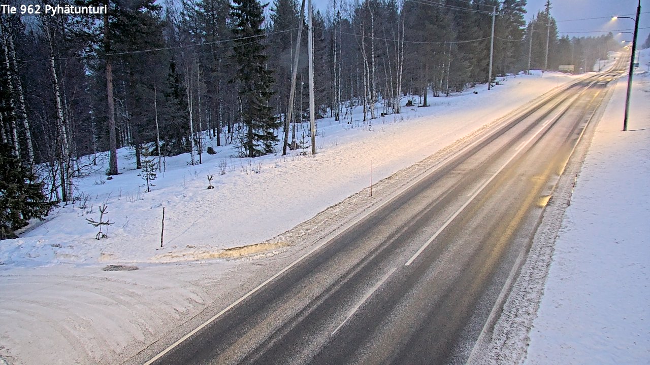 Weather Camera Image Road 962 Pelkosenniemi Pyhätunturi, Pelkosenniemi, Lappi