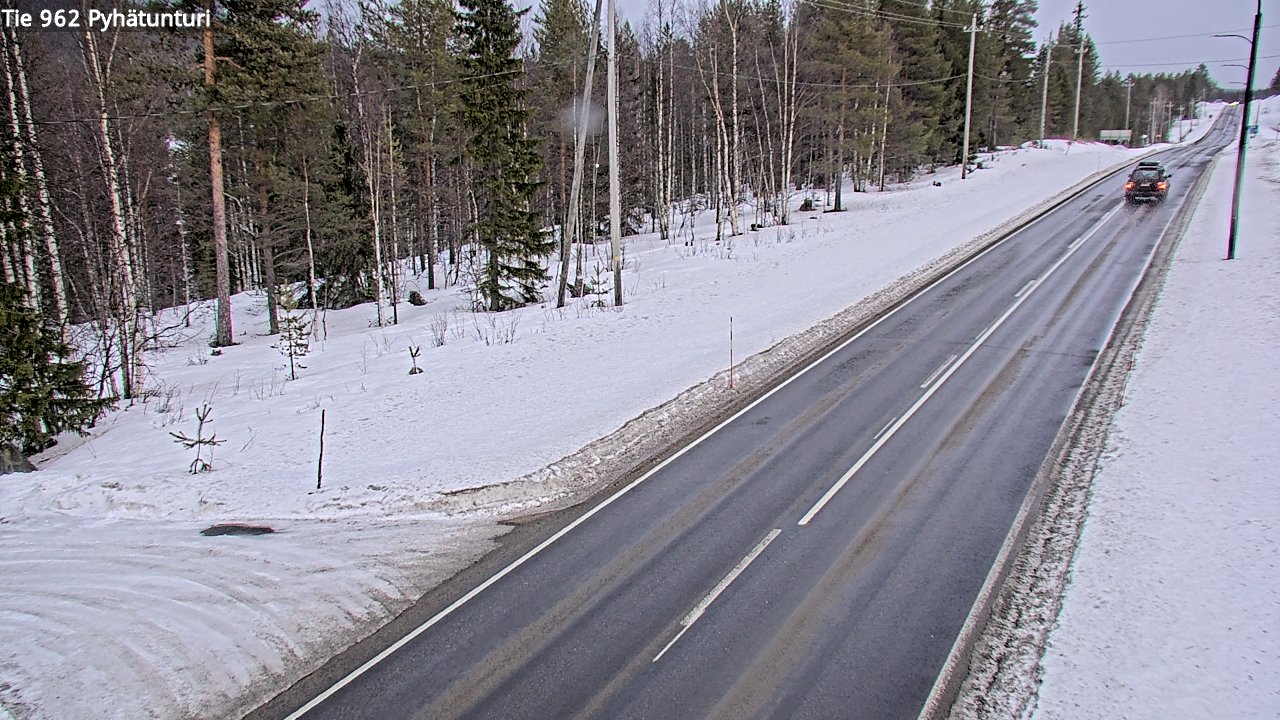 Weather Camera Image Road 962 Pelkosenniemi Pyhätunturi, Pelkosenniemi, Lappi
