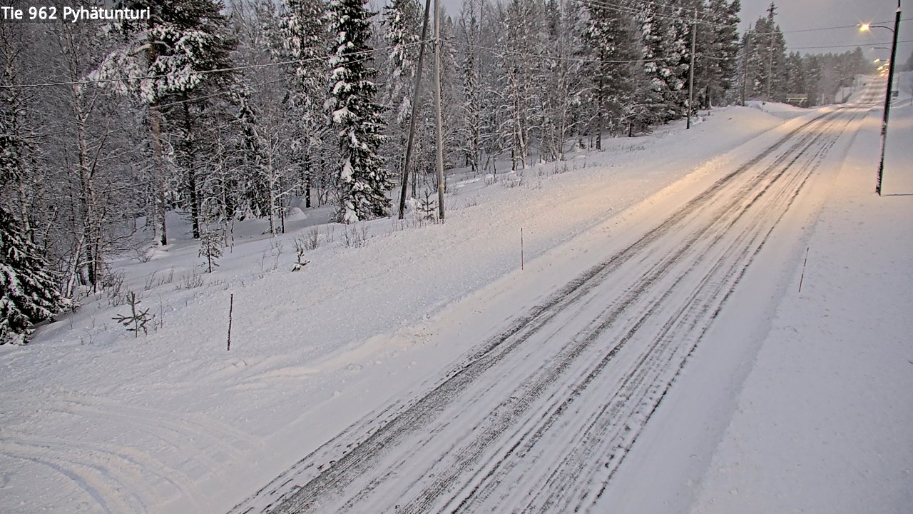 Weather Camera Image Road 962 Pelkosenniemi Pyhätunturi, Pelkosenniemi, Lappi