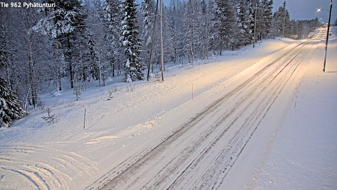 Weather Camera Image Road 962 Pelkosenniemi Pyhätunturi, Pelkosenniemi, Lappi