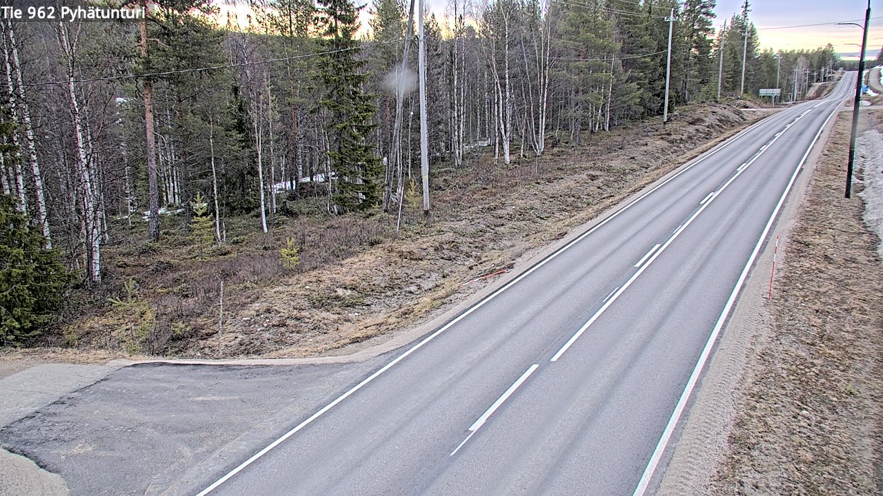 Weather Camera Image Väg 962 Pelkosenniemi Pyhätunturi, Pelkosenniemi, Lappi