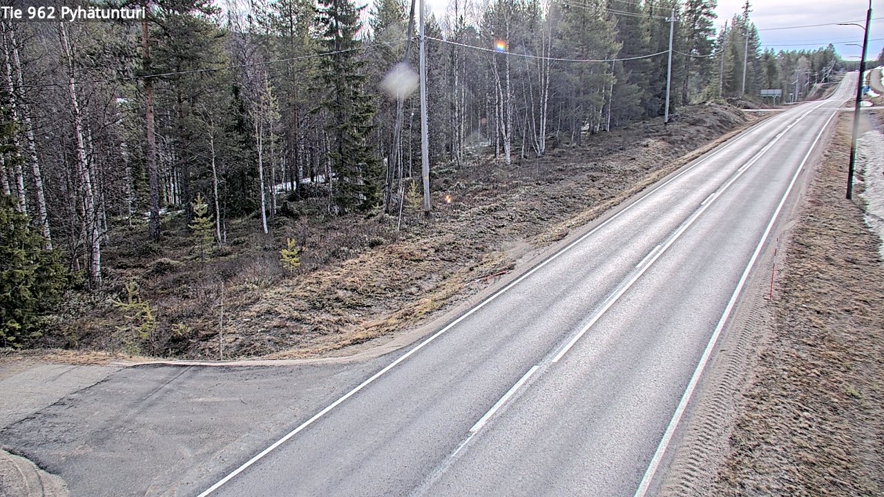Weather Camera Image Väg 962 Pelkosenniemi Pyhätunturi, Pelkosenniemi, Lappi
