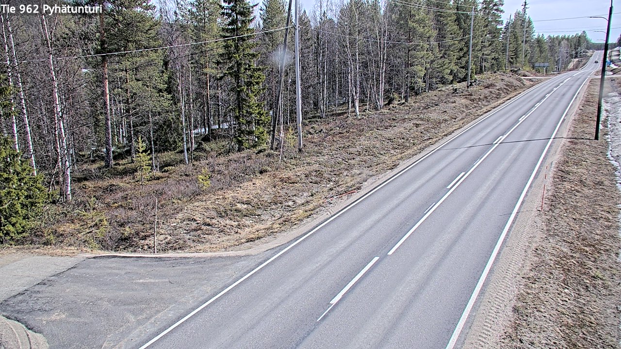Weather Camera Image Väg 962 Pelkosenniemi Pyhätunturi, Pelkosenniemi, Lappi