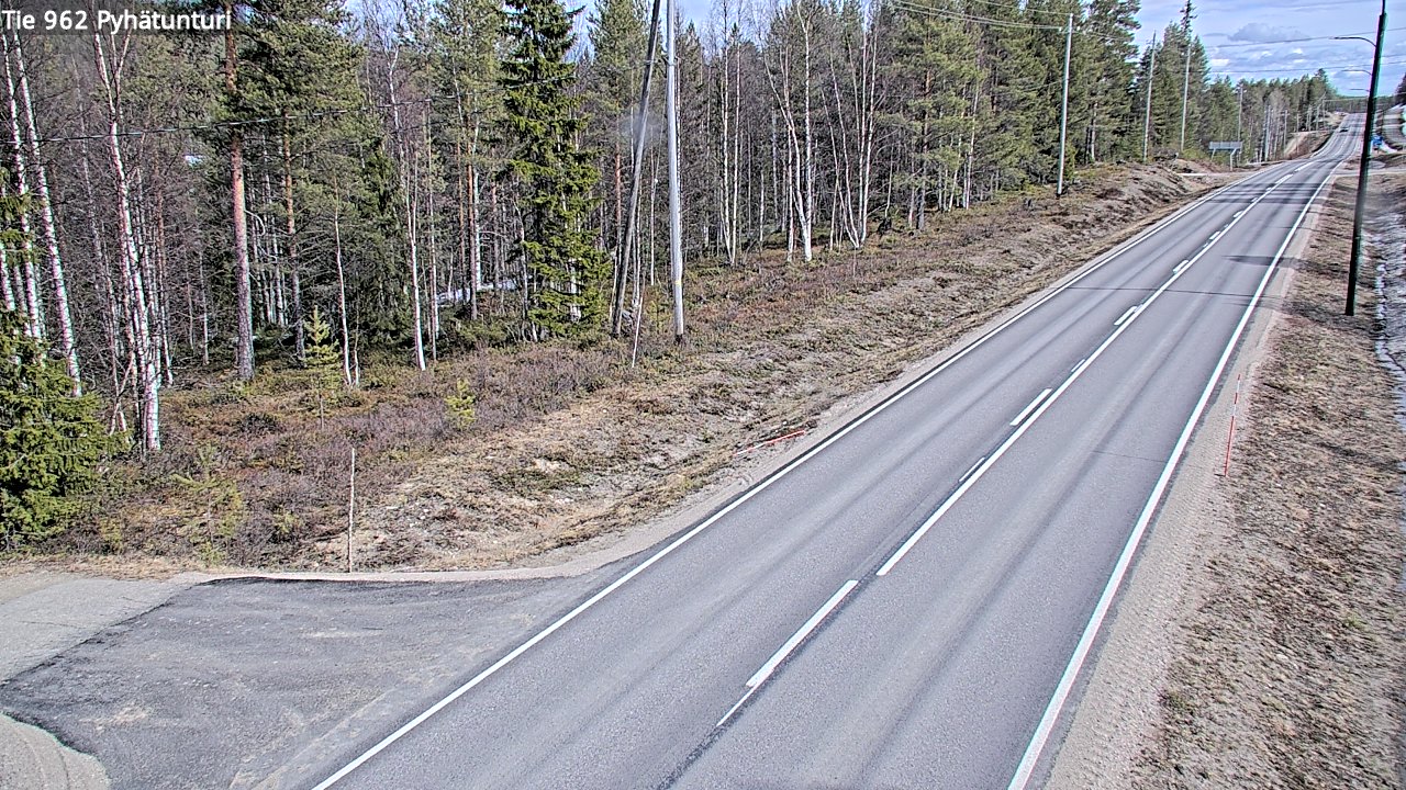 Weather Camera Image Väg 962 Pelkosenniemi Pyhätunturi, Pelkosenniemi, Lappi