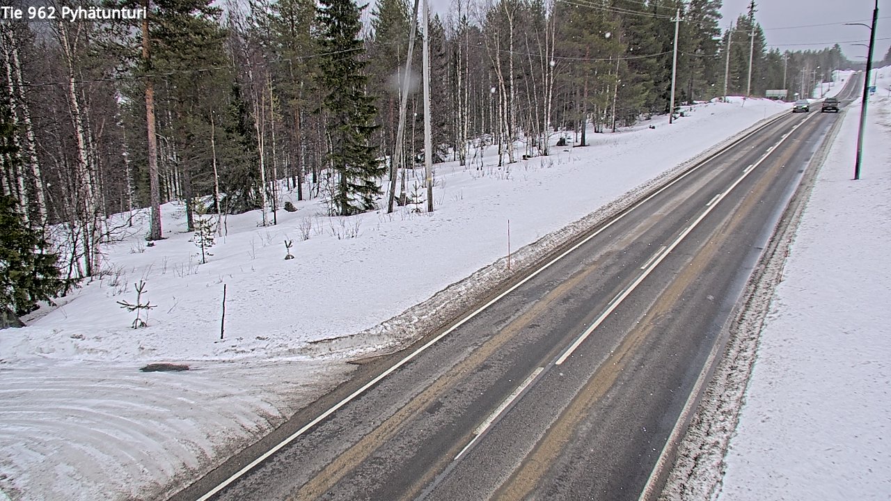 Weather Camera Image Väg 962 Pelkosenniemi Pyhätunturi, Pelkosenniemi, Lappi
