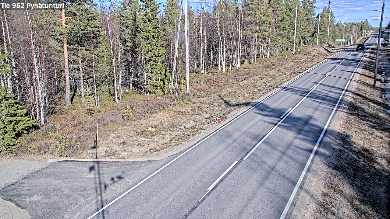 Weather Camera Image Väg 962 Pelkosenniemi Pyhätunturi, Pelkosenniemi, Lappi