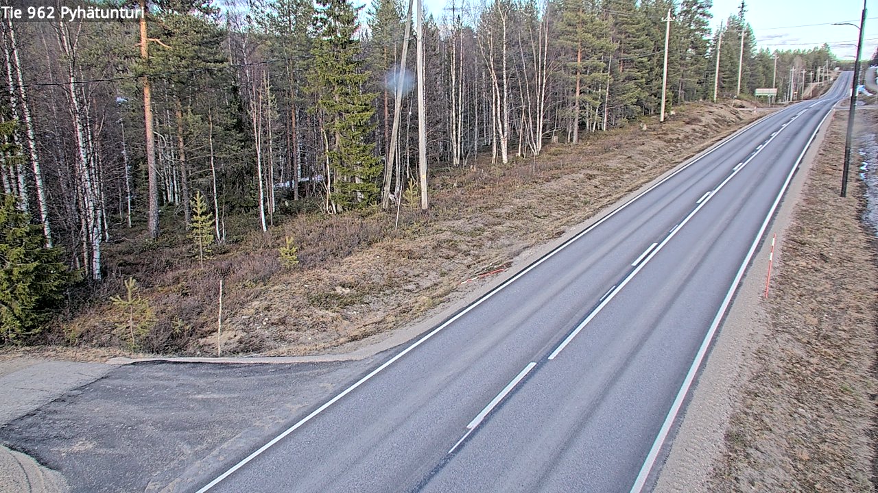 Weather Camera Image Väg 962 Pelkosenniemi Pyhätunturi, Pelkosenniemi, Lappi