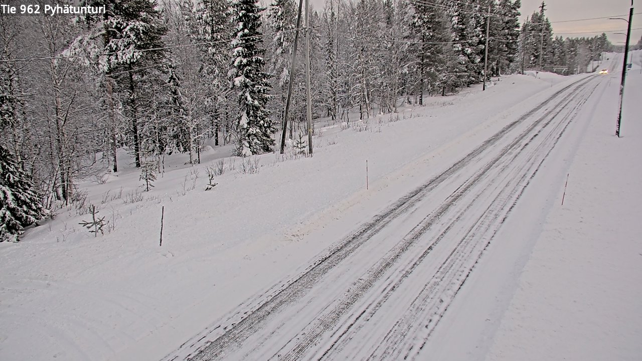 Weather Camera Image Road 962 Pelkosenniemi Pyhätunturi, Pelkosenniemi, Lappi