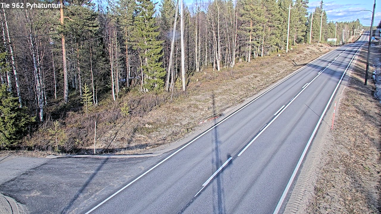 Weather Camera Image Väg 962 Pelkosenniemi Pyhätunturi, Pelkosenniemi, Lappi