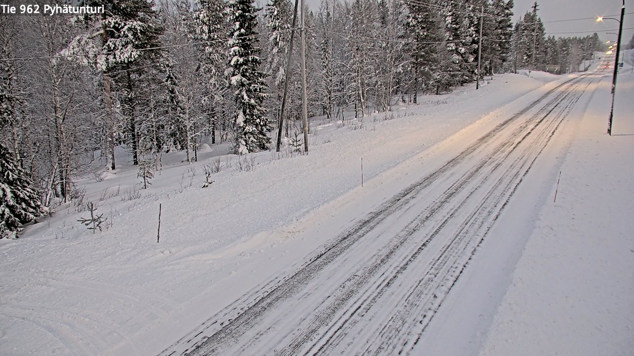 Weather Camera Image Road 962 Pelkosenniemi Pyhätunturi, Pelkosenniemi, Lappi