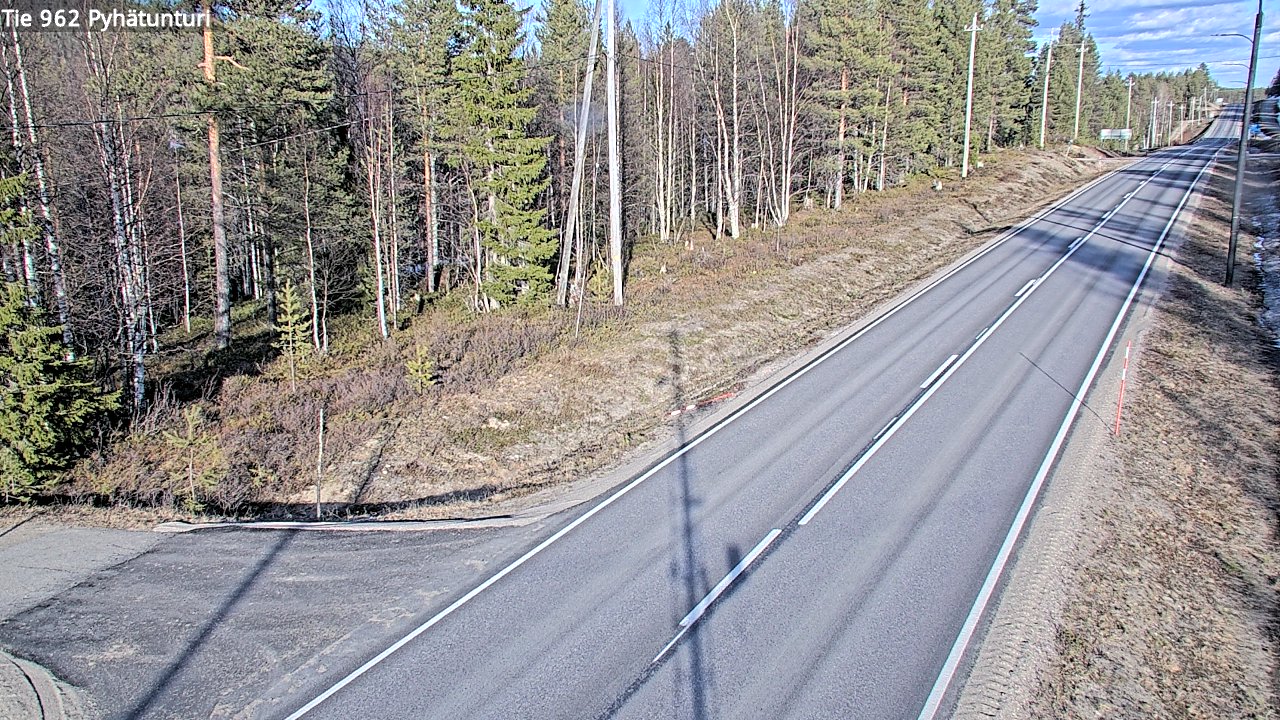 Weather Camera Image Väg 962 Pelkosenniemi Pyhätunturi, Pelkosenniemi, Lappi